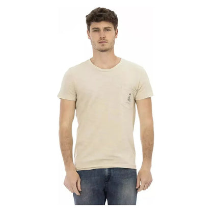 Trussardi Action Beige Cotton Men T-Shirt
