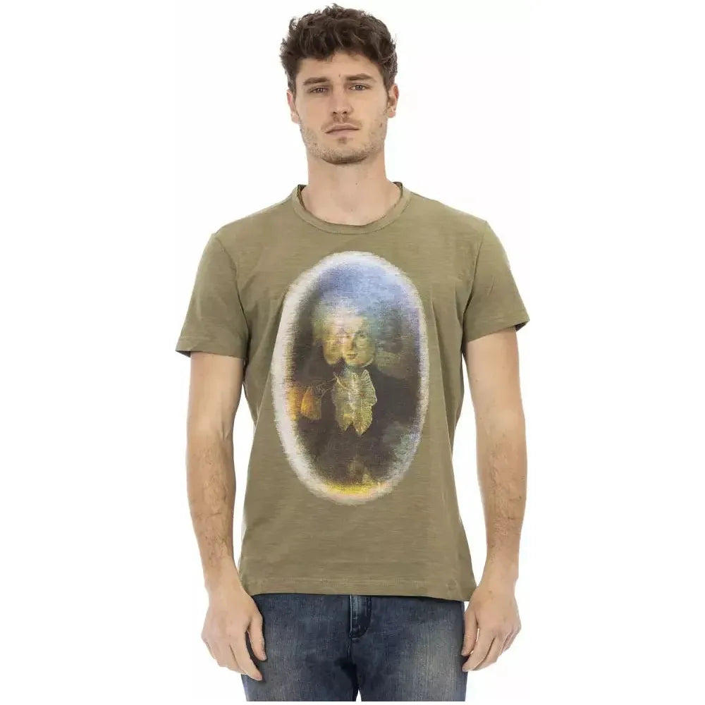 Trussardi Action Green Cotton Men T-Shirt