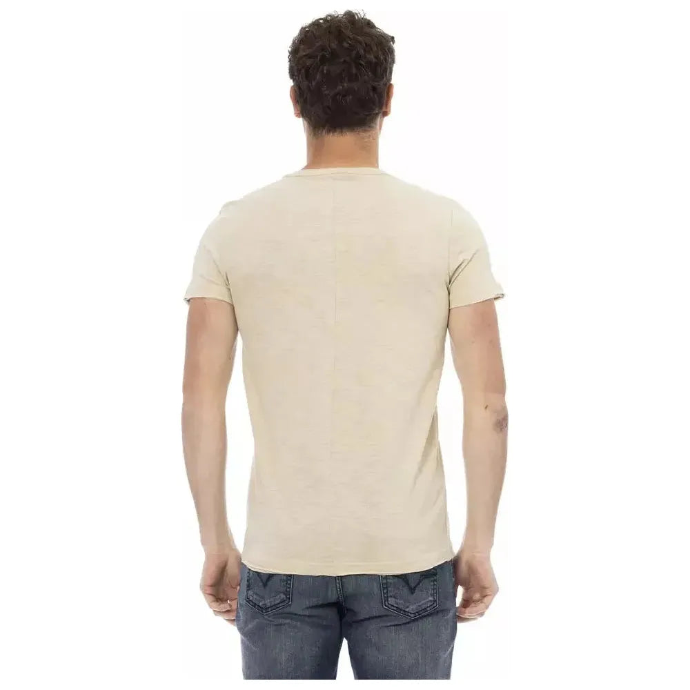 Trussardi Action Beige Cotton Men T-Shirt Trussardi Action