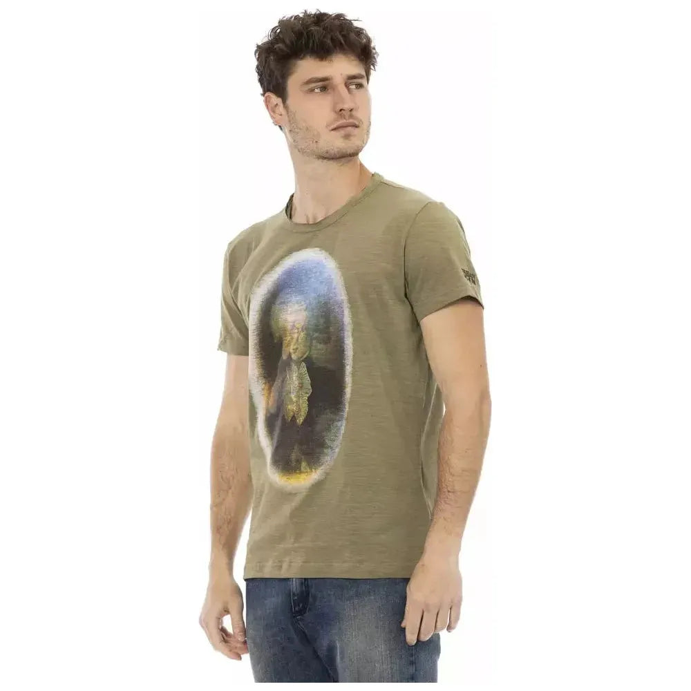 Trussardi Action Green Cotton Men T-Shirt