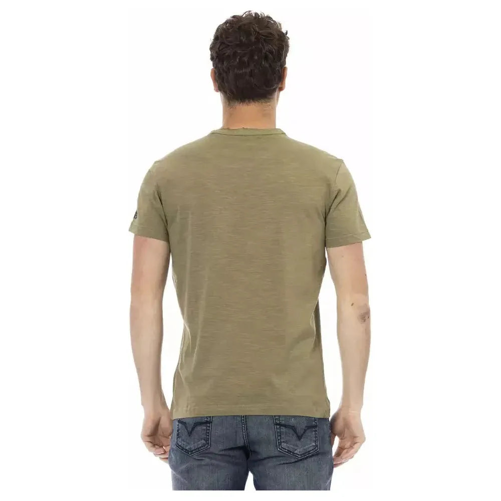 Trussardi Action Green Cotton Men T-Shirt