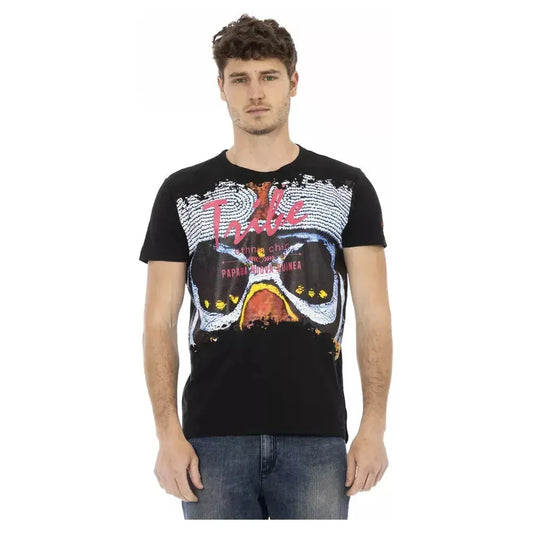 Trussardi Action Black Cotton Men T-Shirt Trussardi Action