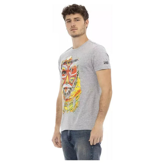 Trussardi Action Gray Cotton Men T-Shirt Trussardi Action