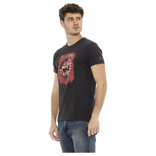 Trussardi Action Black Cotton Men T-Shirt Trussardi Action