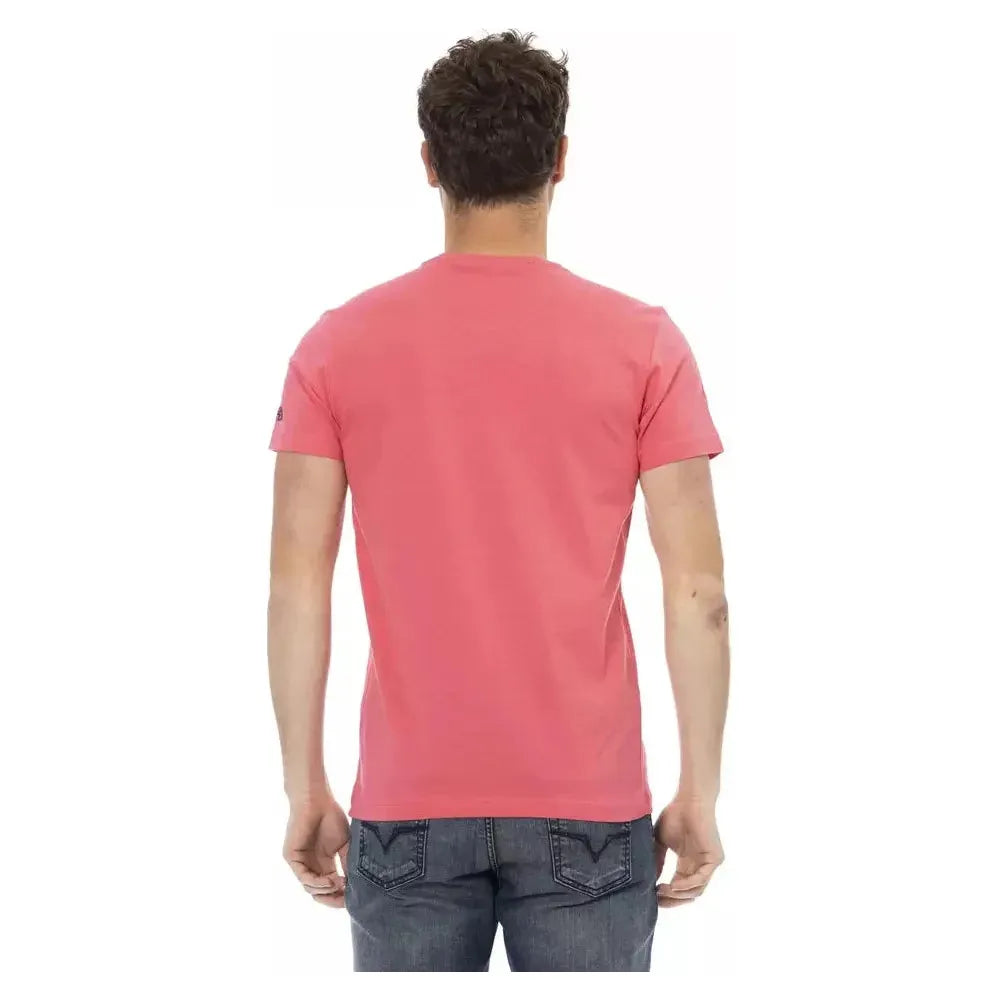 Trussardi Action Pink Cotton Men T-Shirt Trussardi Action