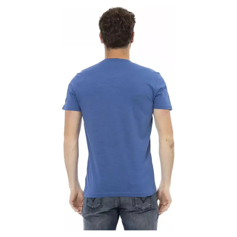 Trussardi Action Blue Cotton Men T-Shirt Trussardi Action