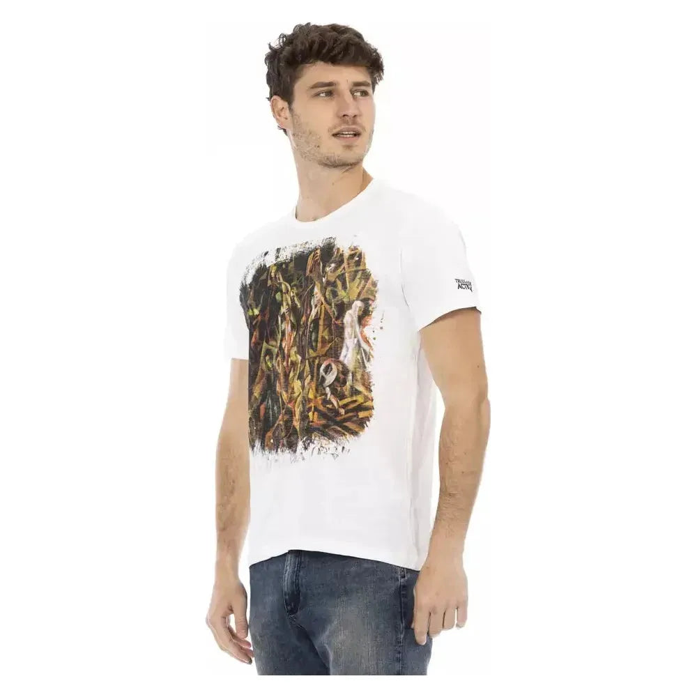 Trussardi Action White Cotton Men T-Shirt Trussardi Action