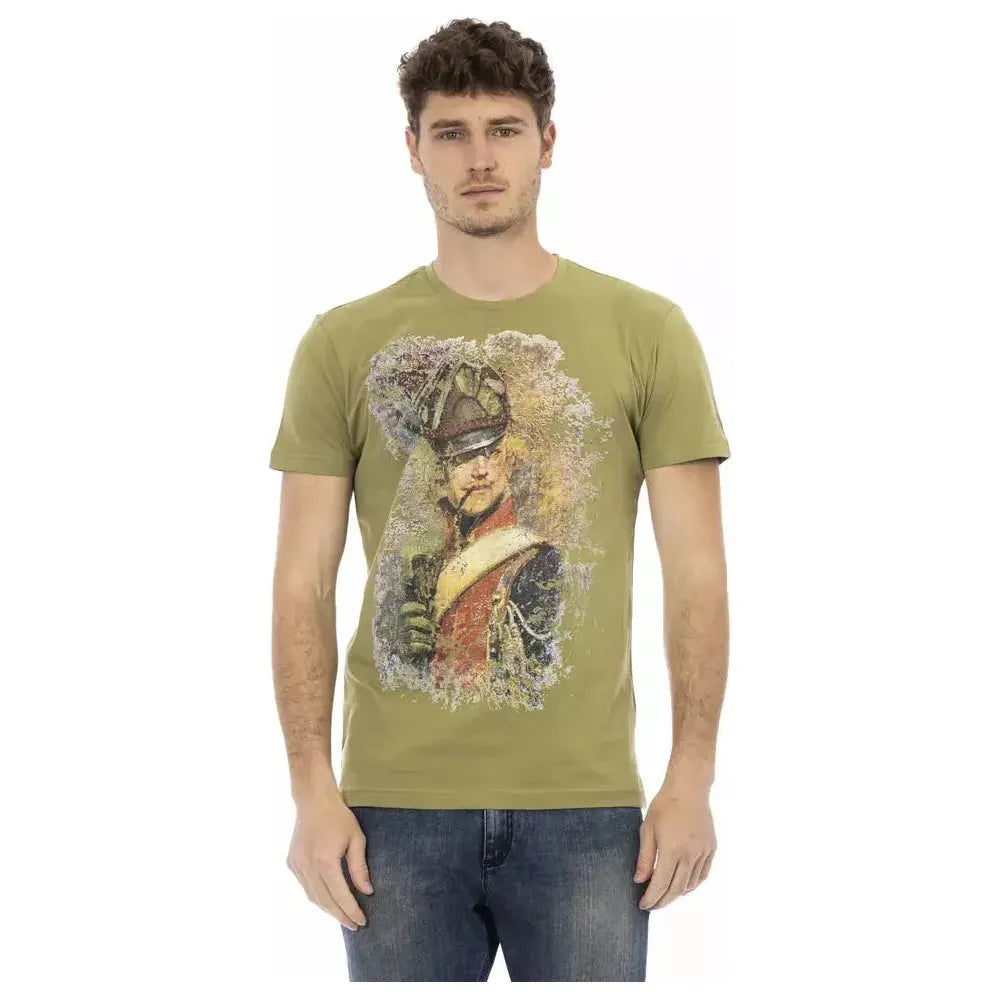 Trussardi Action Green Cotton Men T-Shirt