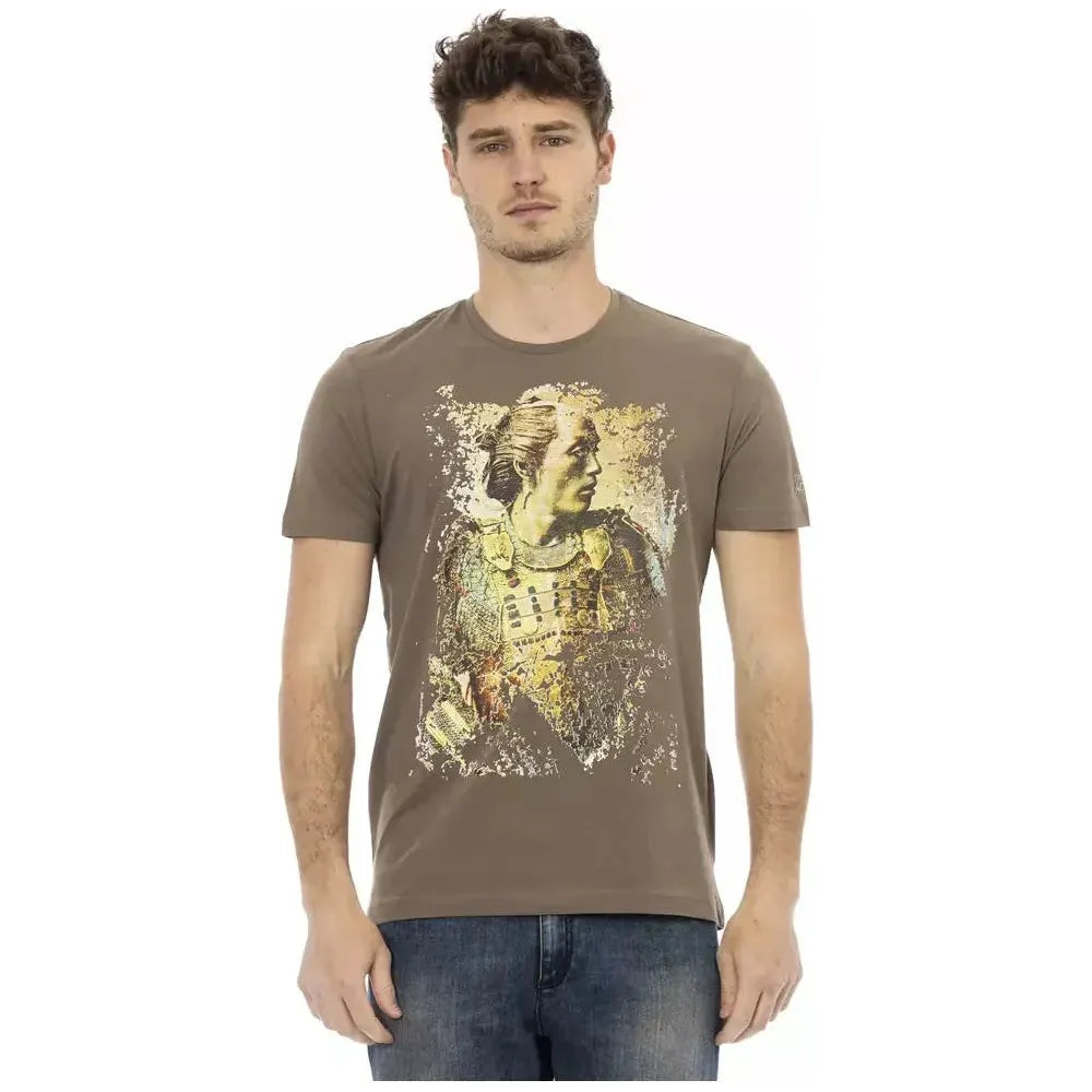 Trussardi Action Brown Cotton Men T-Shirt Trussardi Action