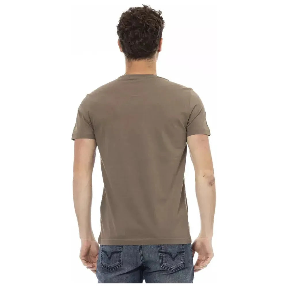 Trussardi Action Brown Cotton Men T-Shirt Trussardi Action