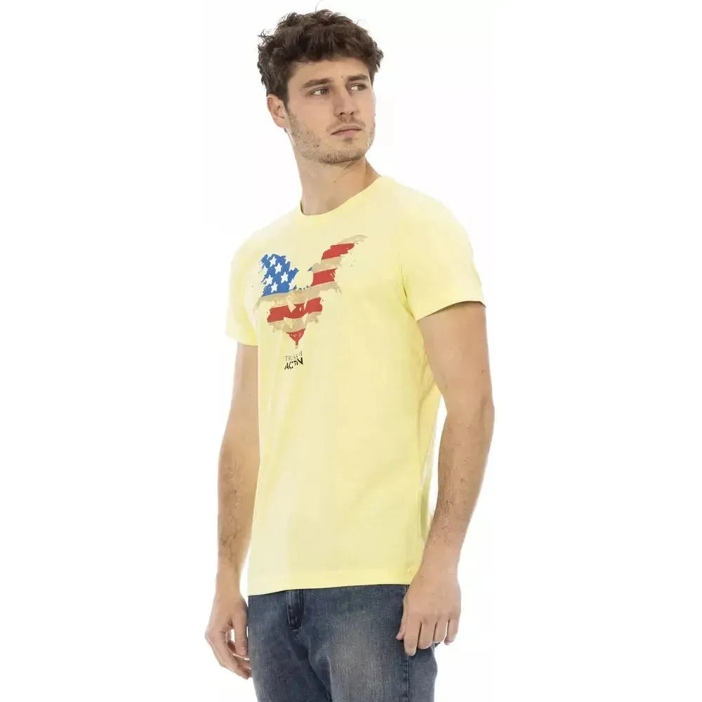 Trussardi Action Yellow Cotton Men T-Shirt Trussardi Action