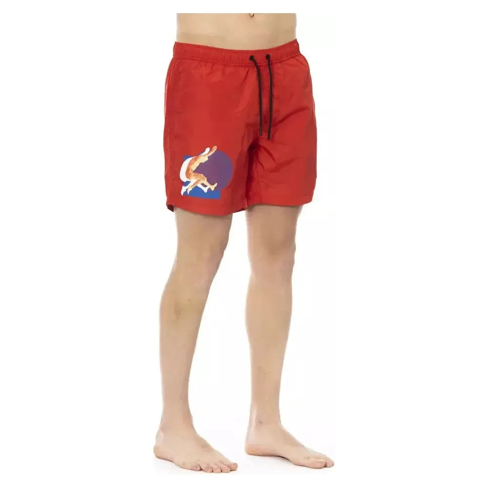 Bikkembergs Red Polyester Men Swim Short Bikkembergs