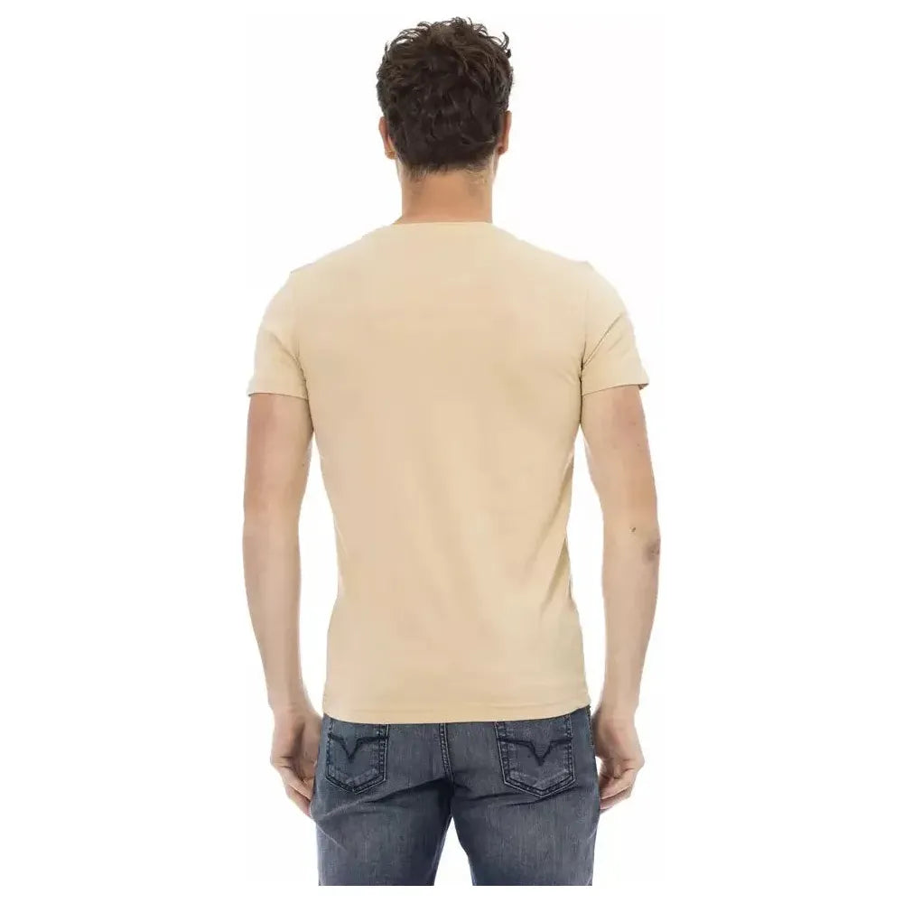 Trussardi Action Beige Cotton Men T-Shirt Trussardi Action