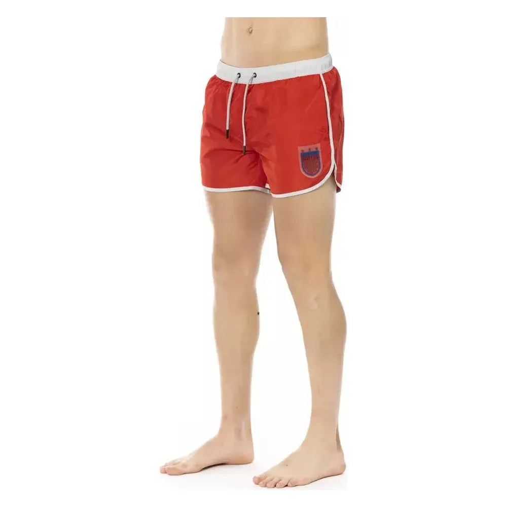 Bikkembergs Red Polyester Men Swim Short Bikkembergs