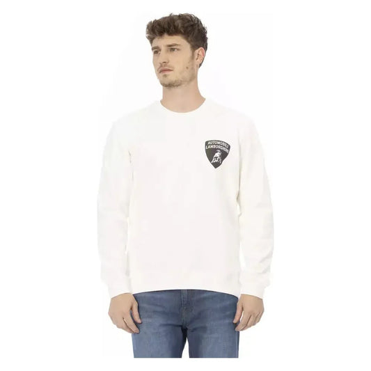 Automobili Lamborghini White Cotton Men Sweater Automobili Lamborghini