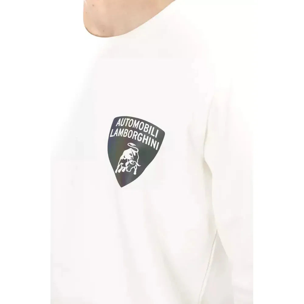 Automobili Lamborghini White Cotton Men Sweater Automobili Lamborghini