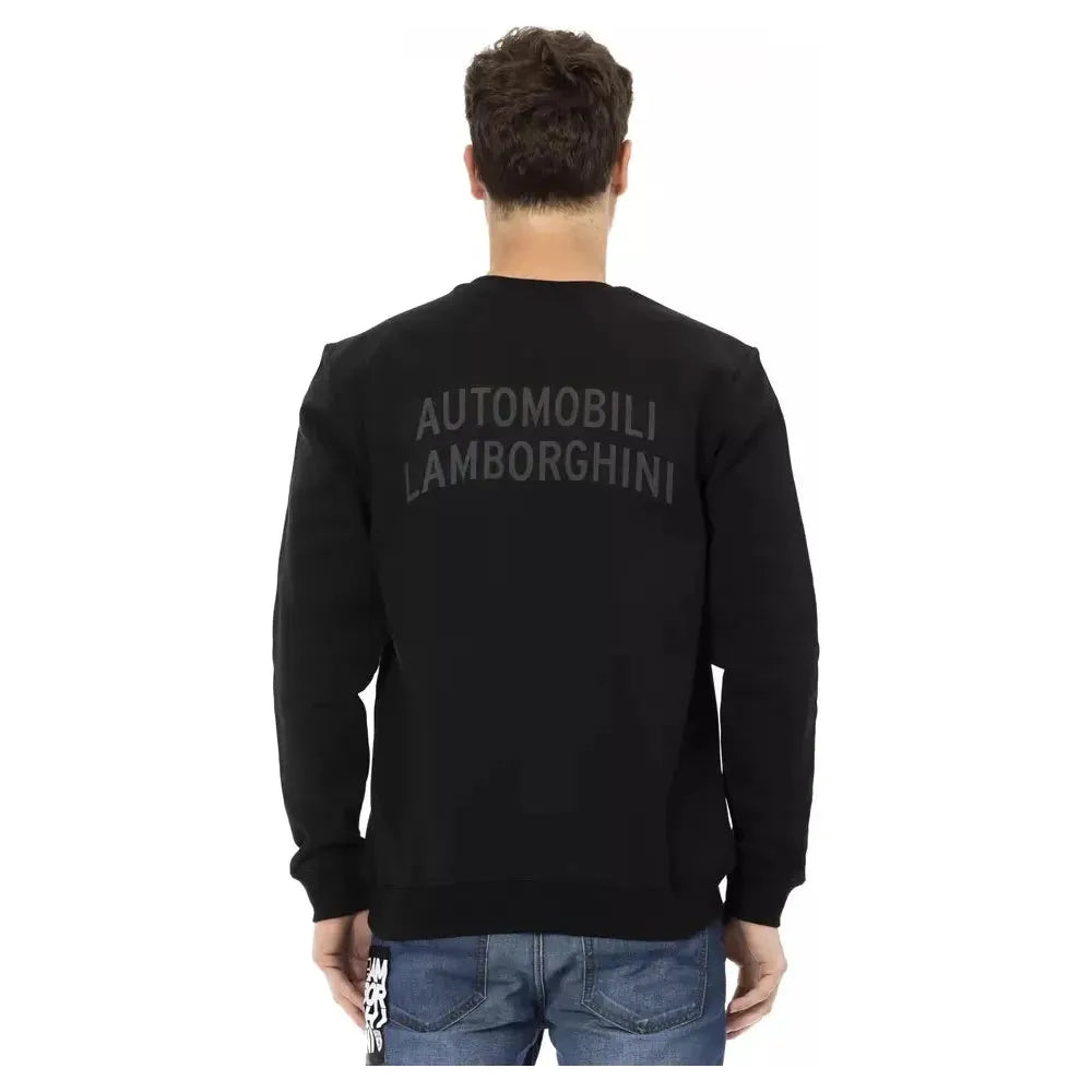 Automobili Lamborghini Black Cotton Men Sweater Automobili Lamborghini