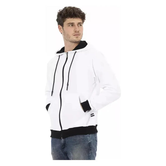 Baldinini Trend White Cotton Men Sweater Baldinini Trend