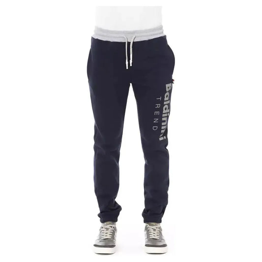 Baldinini Trend Blue Cotton Men Sport Pant Baldinini Trend