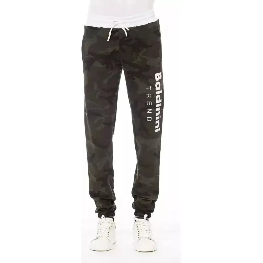 Baldinini Trend Green Cotton Men Sport Pant Baldinini Trend Dark Slate Gray