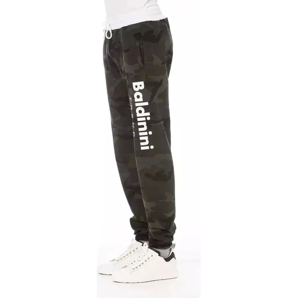 Baldinini Trend Green Cotton Men Sport Pant Baldinini Trend Dark Slate Gray