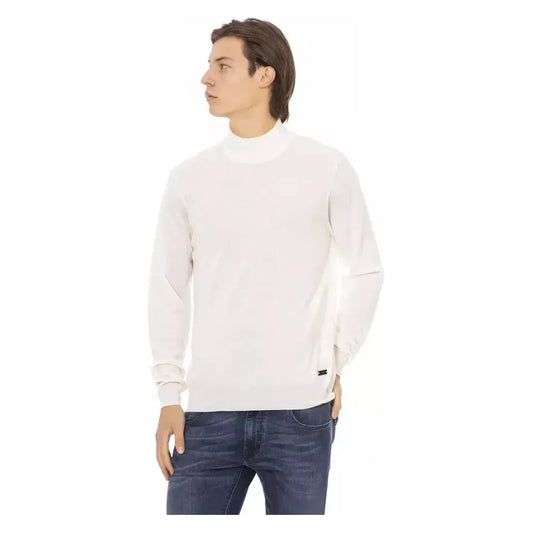 Baldinini Trend White Fabric Men's Turtleneck Sweater Baldinini Trend