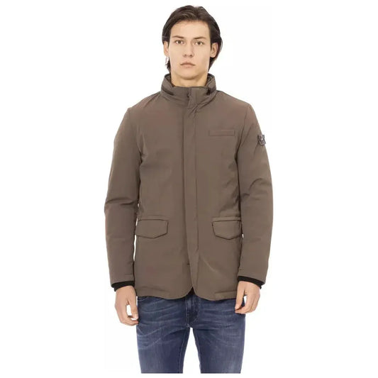 Baldinini Trend Brown Polyester Men Jacket Baldinini Trend