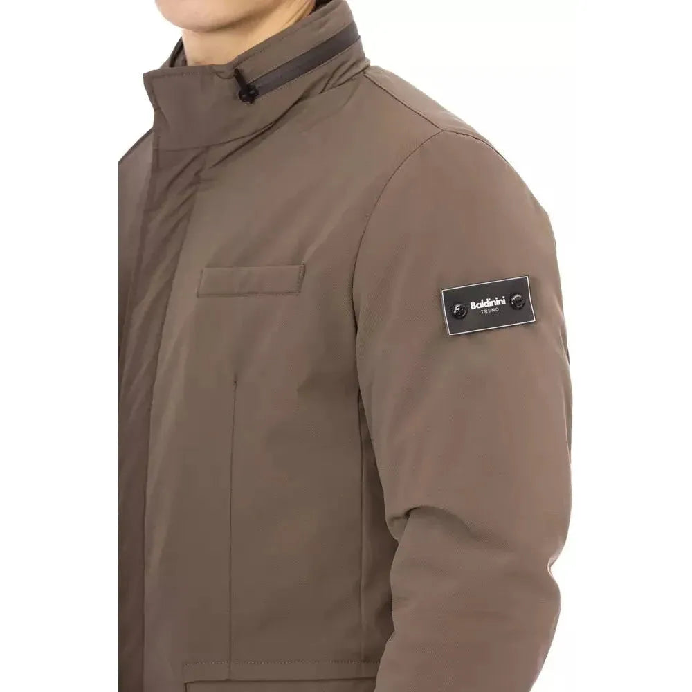 Baldinini Trend Brown Polyester Men Jacket Baldinini Trend