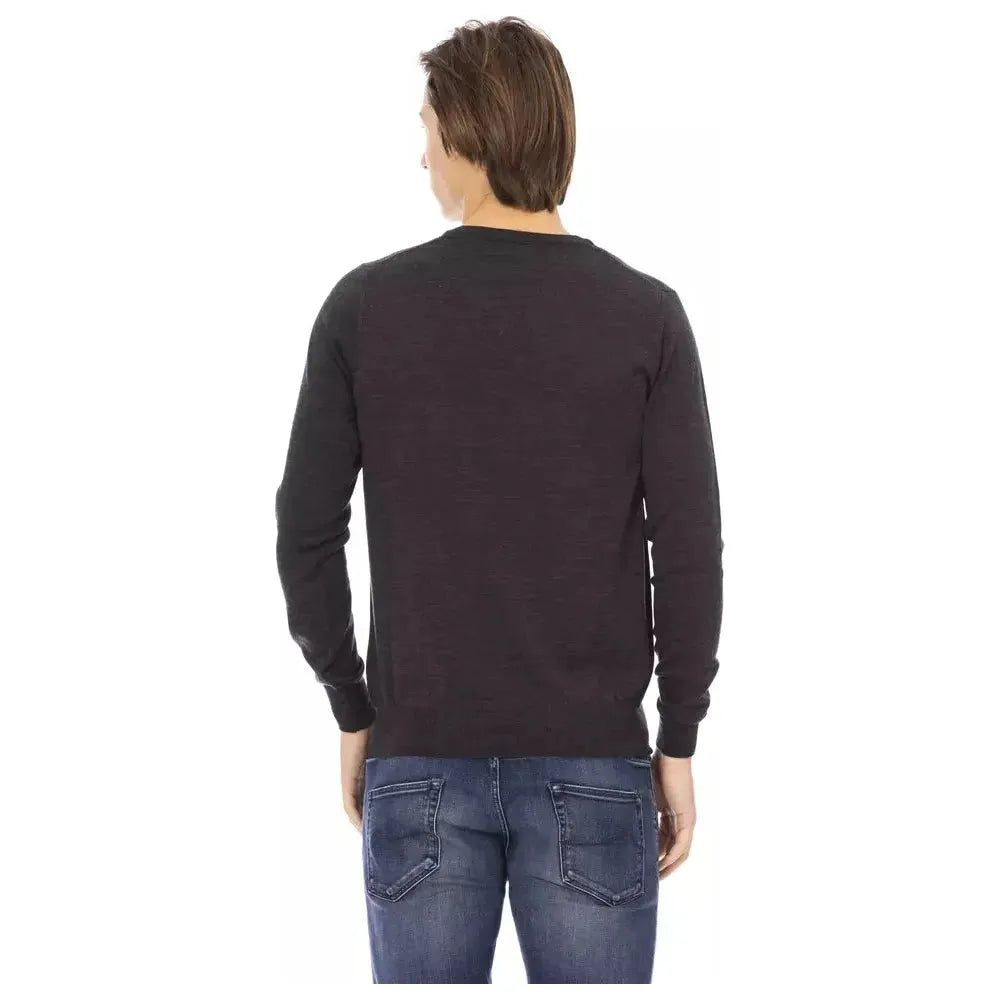 Baldinini Trend Gray Fabric Men Sweater Baldinini Trend