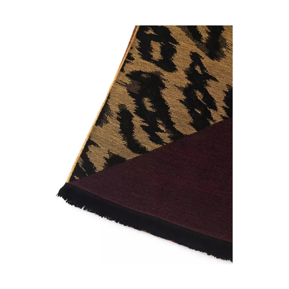 Cavalli Class Brown Wool Men Scarf Scarves Cavalli Class