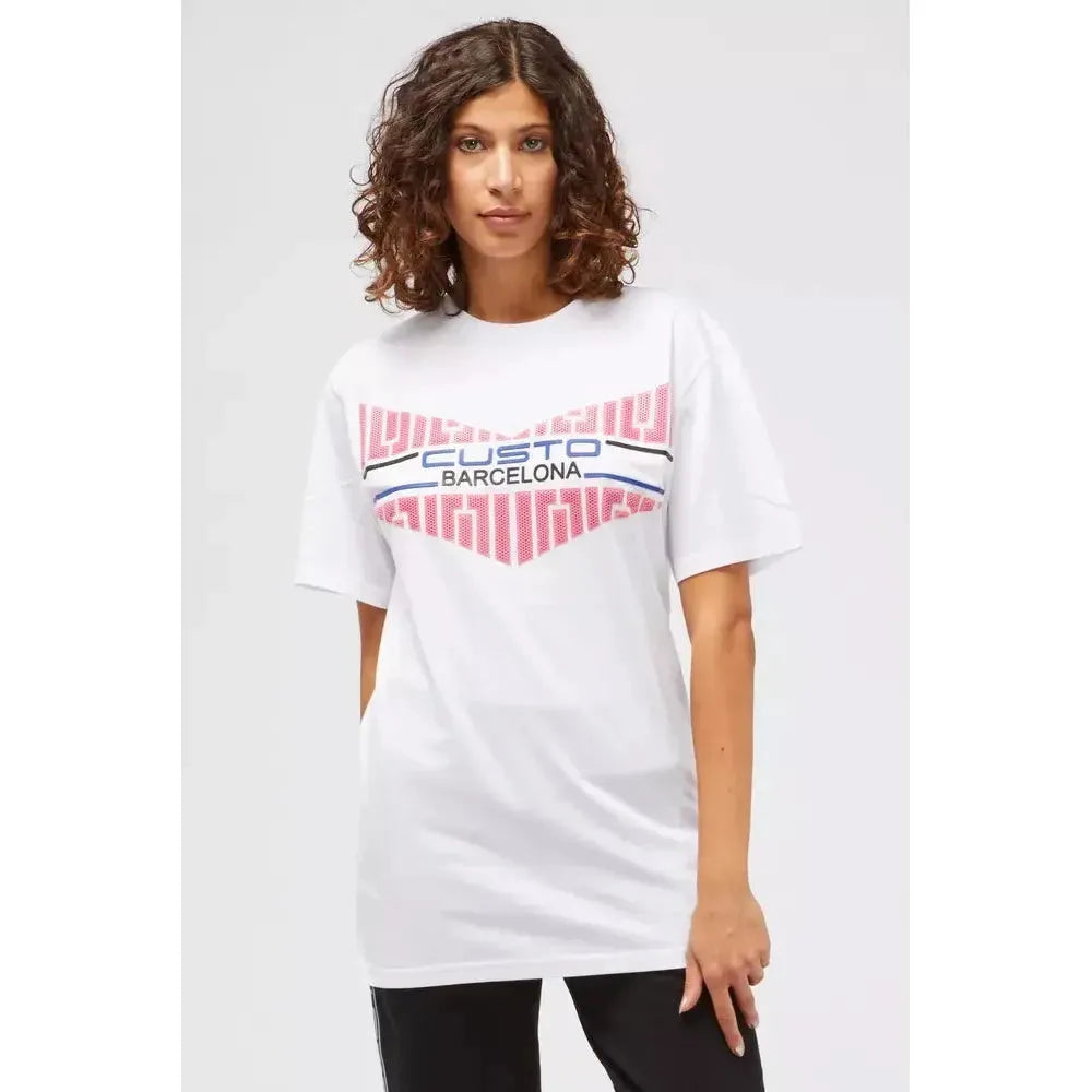 Custo Barcelona White Cotton Women T-Shirt Custo Barcelona