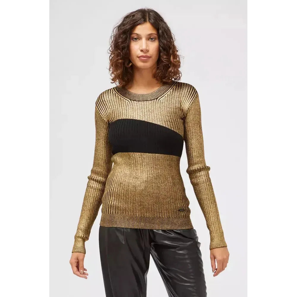 Custo Barcelona Gold Wool Women Sweater Custo Barcelona Dark Slate Gray