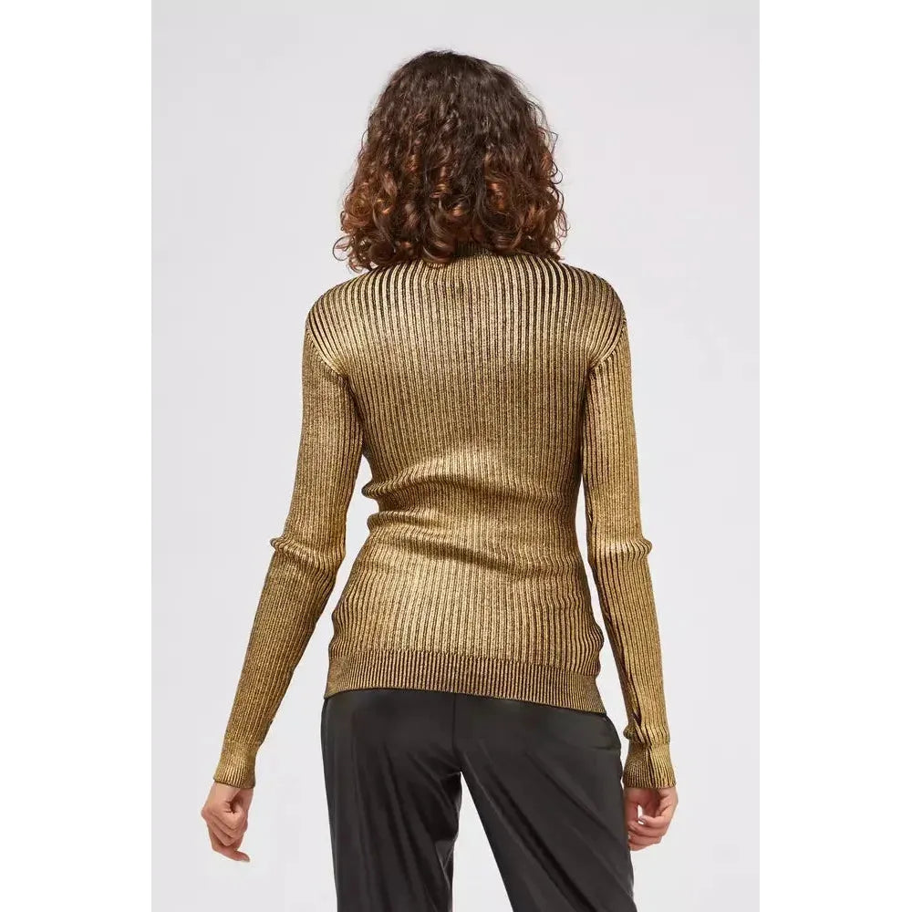 Custo Barcelona Gold Wool Women Sweater Custo Barcelona Light Gray