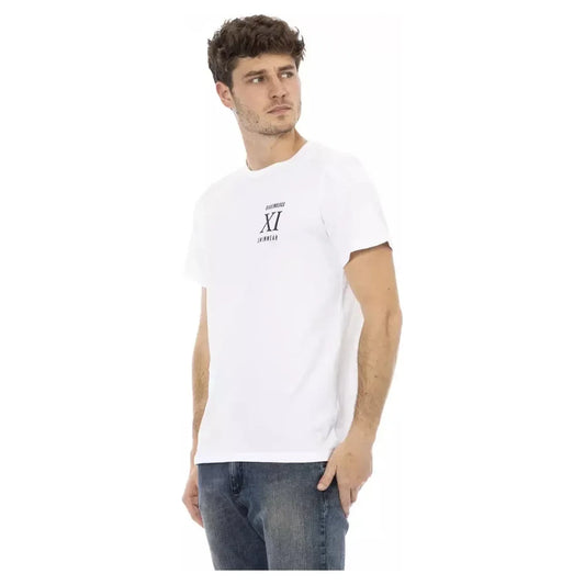 Bikkembergs Elegant White Front Print T-Shirt Bikkembergs