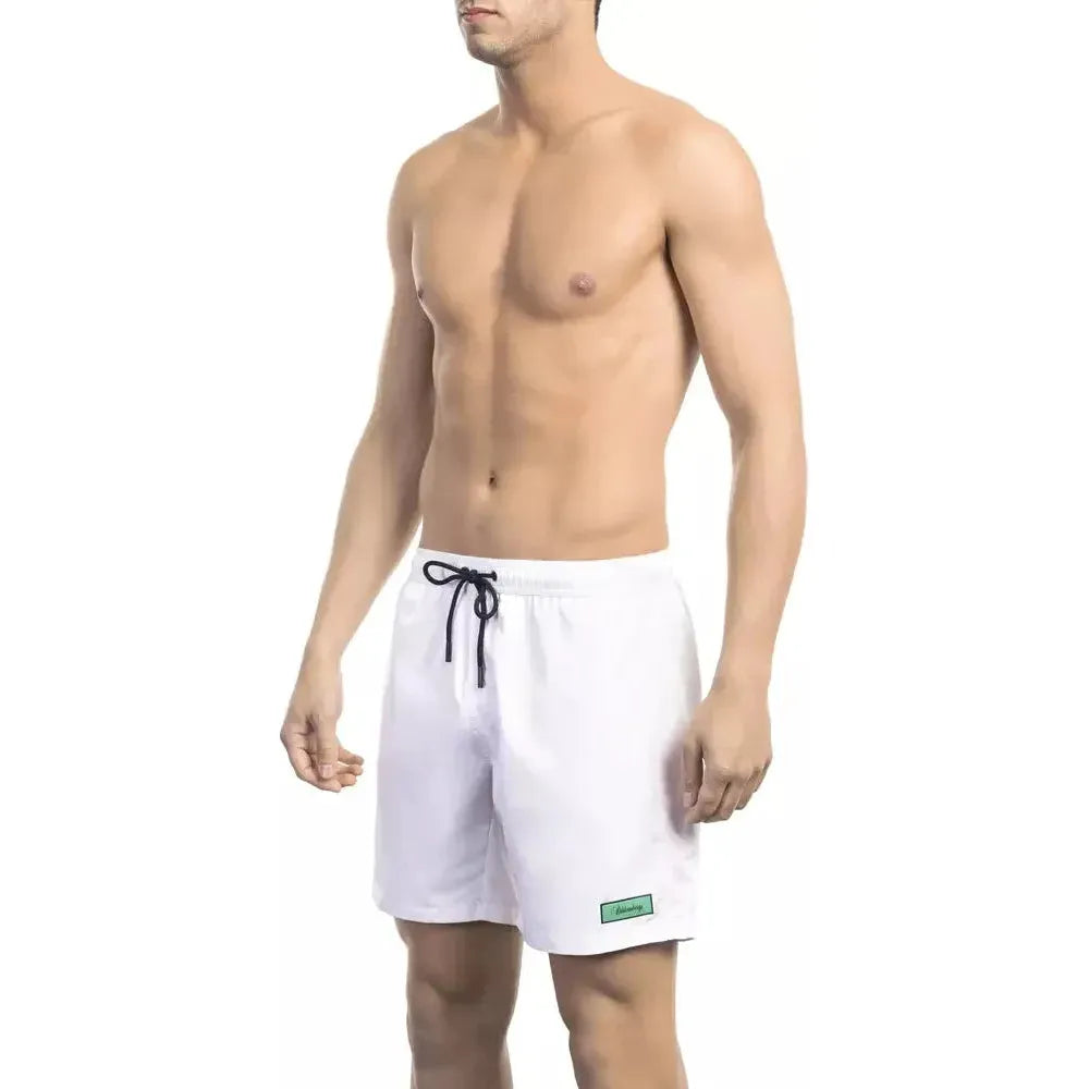 Bikkembergs White Polyester Men Swim Short Bikkembergs