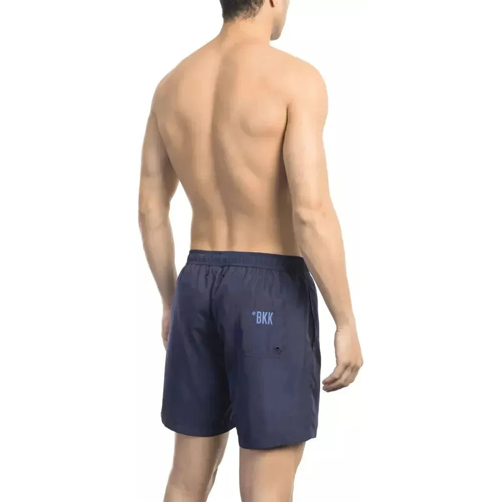 Bikkembergs Blue Polyester Men Swim Short Bikkembergs