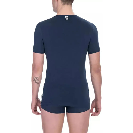 Bikkembergs Blue Cotton Men T-Shirt Bikkembergs