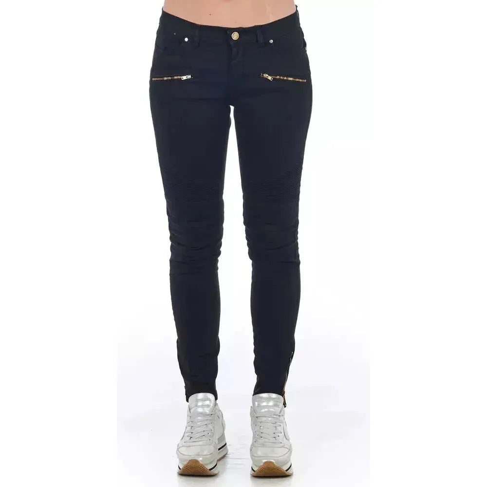 Frankie Morello Black Cotton Women's Jean Jeans & Pants Frankie Morello