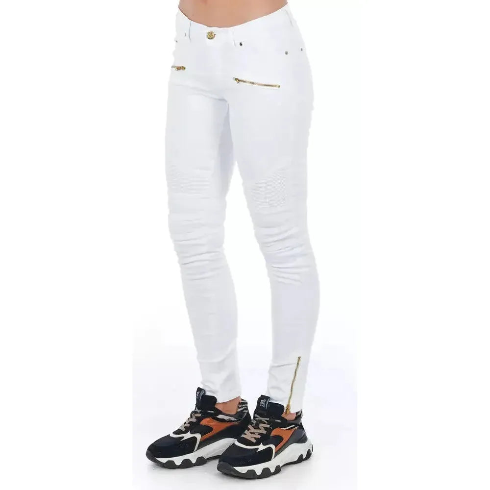 Frankie Morello White Cotton Women Jeans Frankie Morello