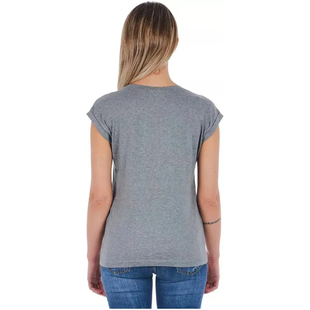 Frankie Morello Gray Cotton Women T-Shirt Frankie Morello