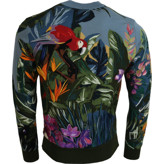 Dolce & Gabbana Jungle Embroidered Wool-Silk Sweater Dolce & Gabbana