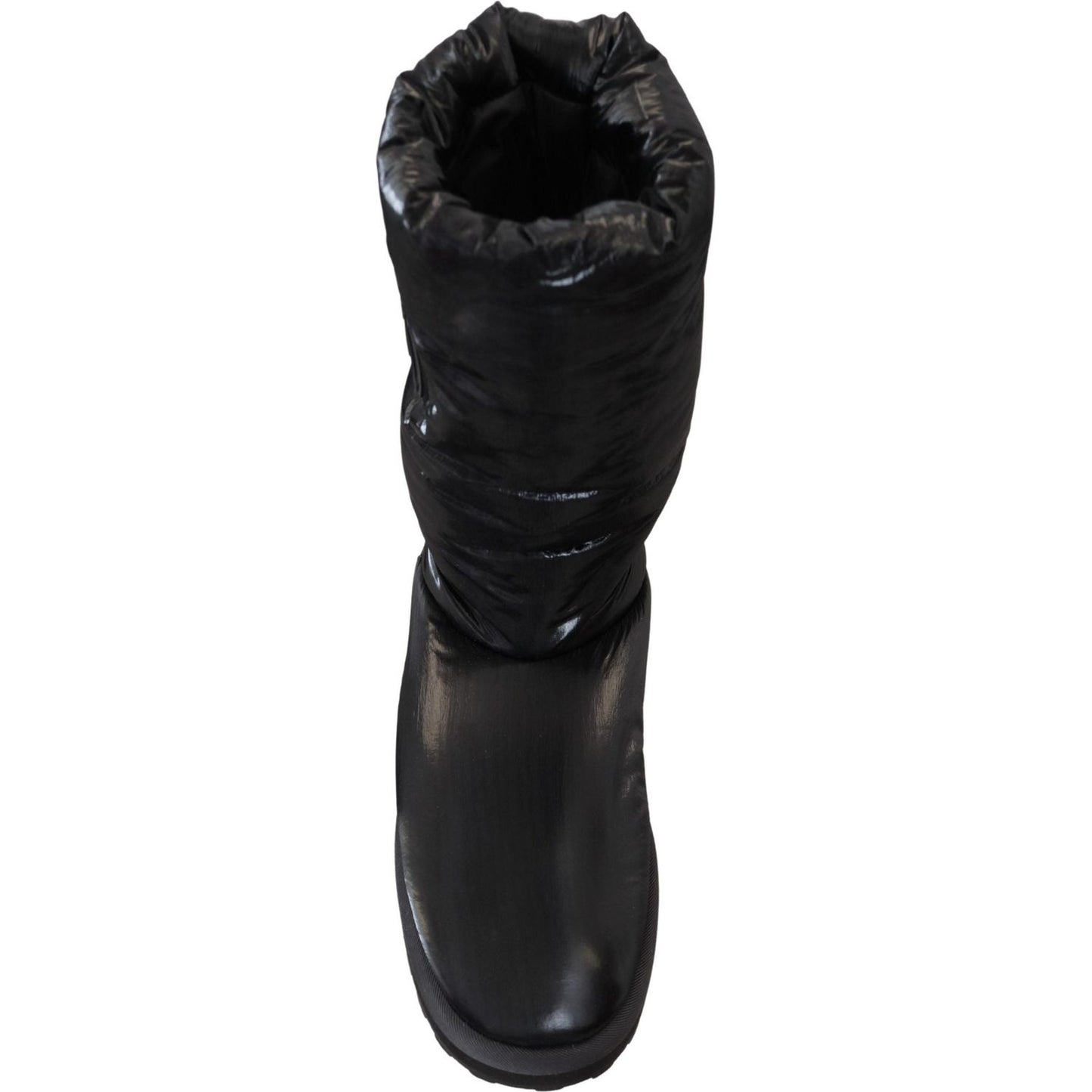 Dolce & Gabbana Elegant Mid-Calf Boots in Black Polyester Dolce & Gabbana