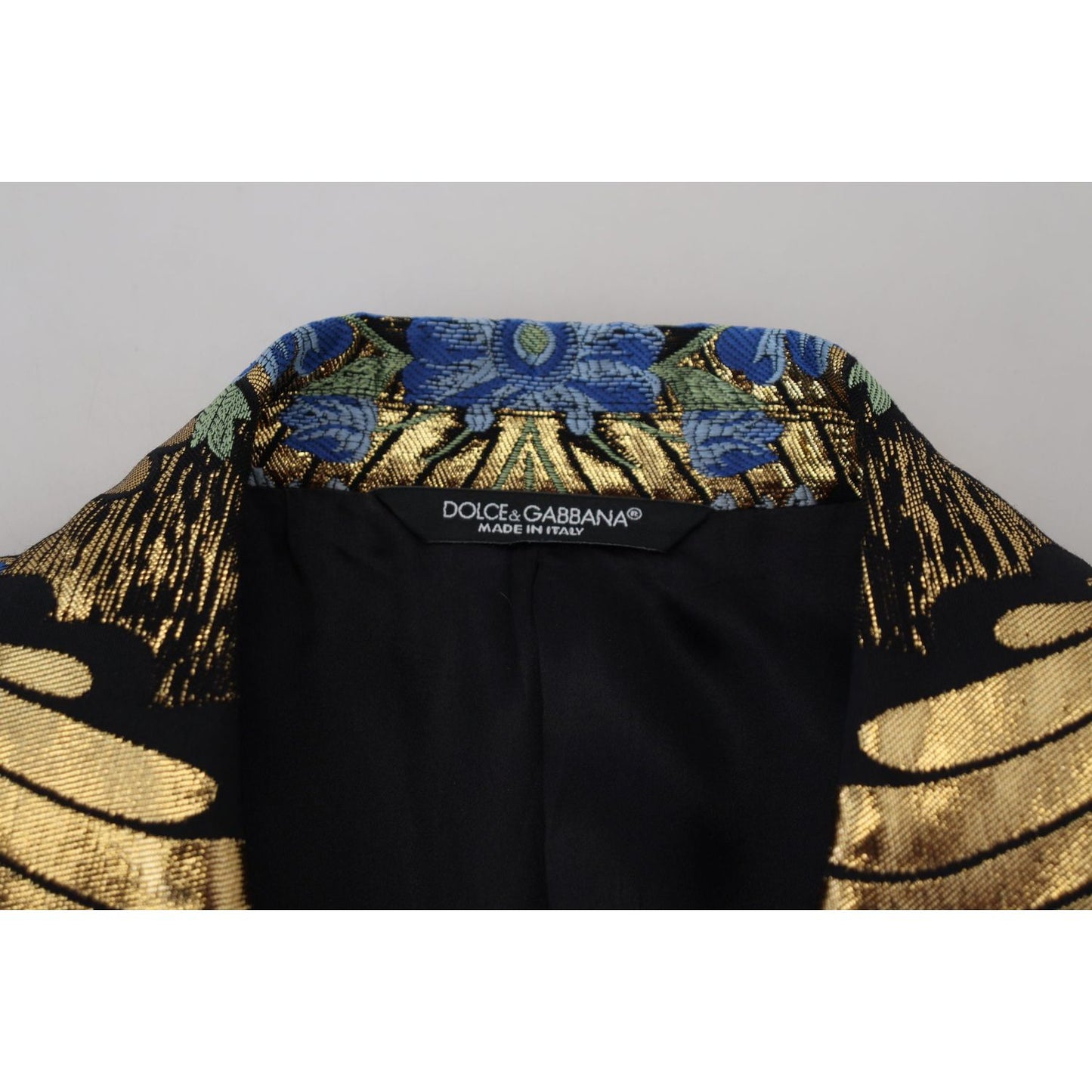Dolce & Gabbana Gold Lurex Double Breasted Jacket Blazer