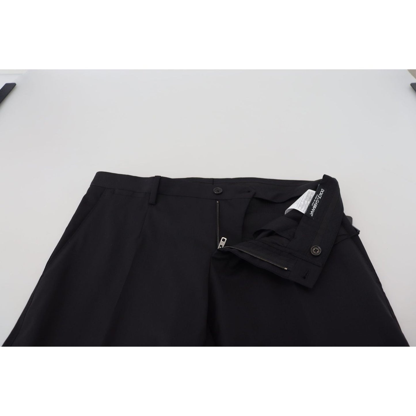Dolce & Gabbana Black Wool Chino Formal Pants