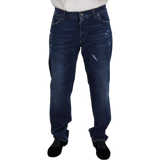 Dolce & Gabbana Elegant Blue Washed Denim Pants Dolce & Gabbana