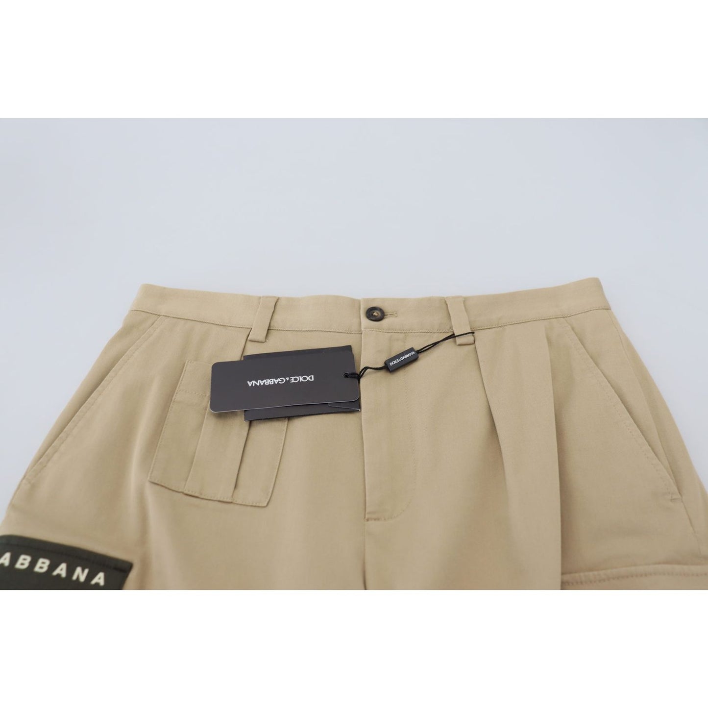 Dolce & Gabbana Elegant Beige Cotton Blend Designer Shorts Dolce & Gabbana