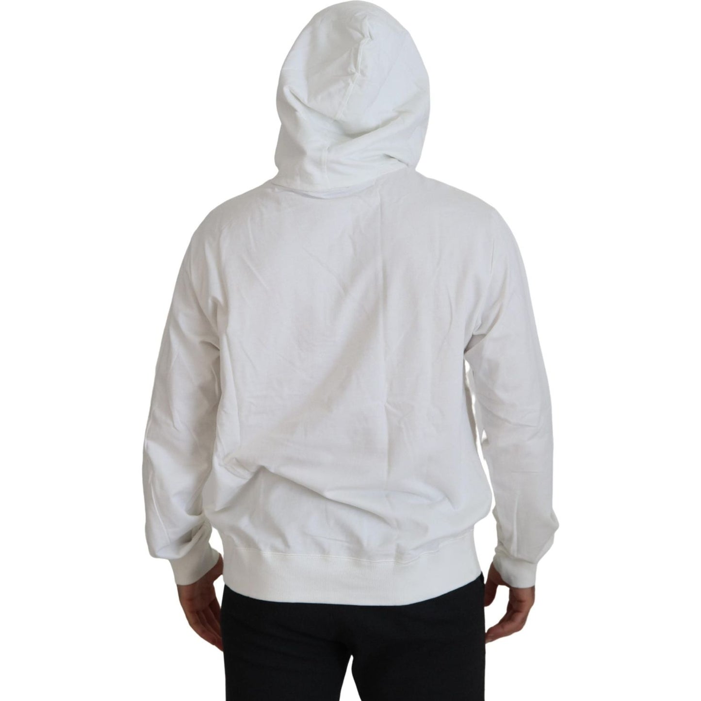 Dolce & Gabbana Stunning White Hooded Sweater Dolce & Gabbana