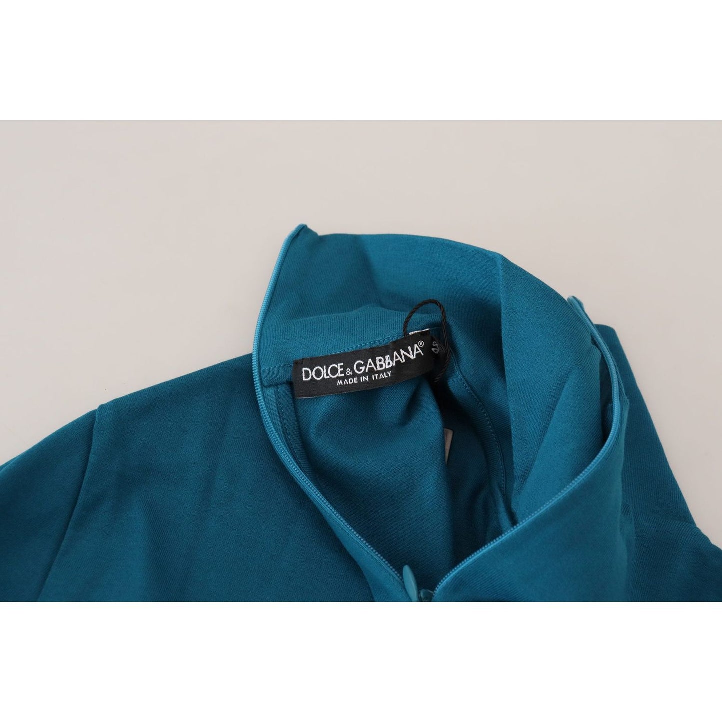 Dolce & Gabbana Elegant Blue Cotton Pullover Sweater Dolce & Gabbana