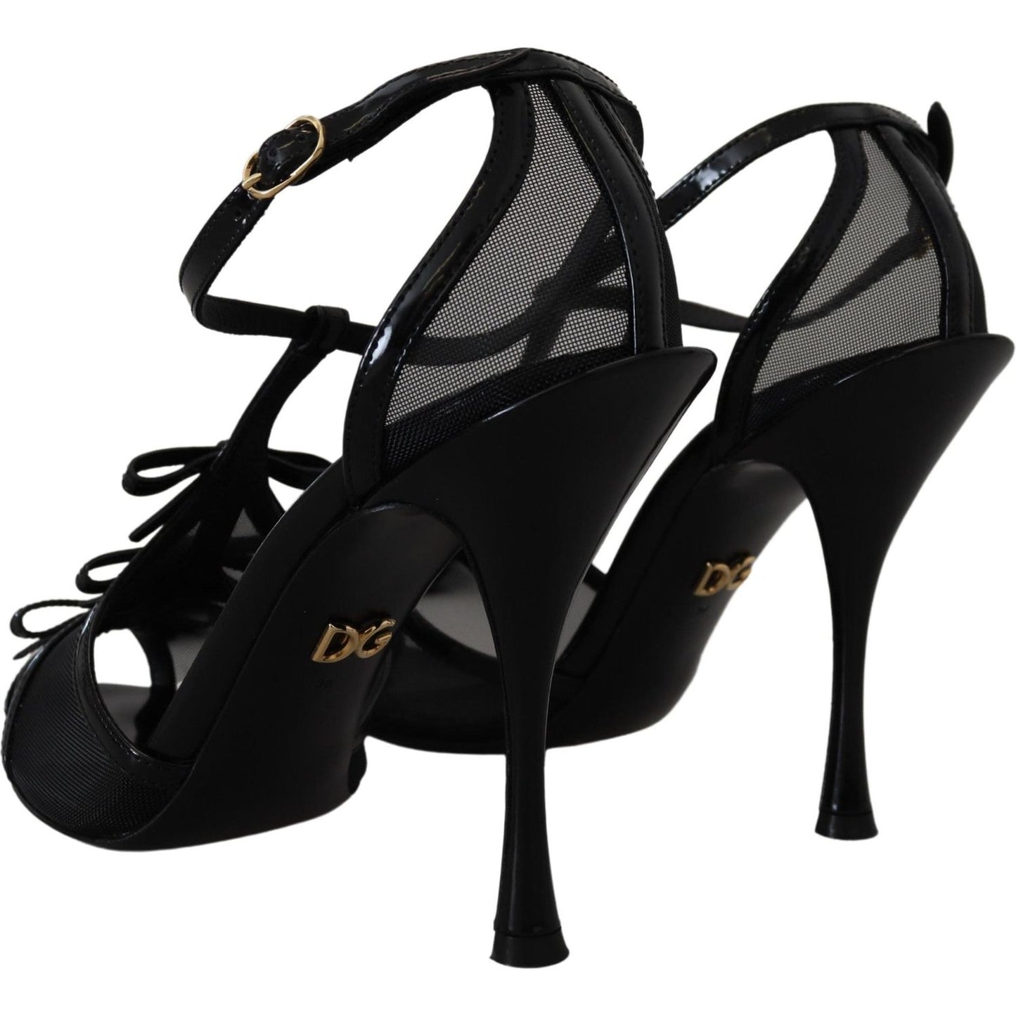 Dolce & Gabbana Elegant Black Stiletto Heeled Sandals Dolce & Gabbana