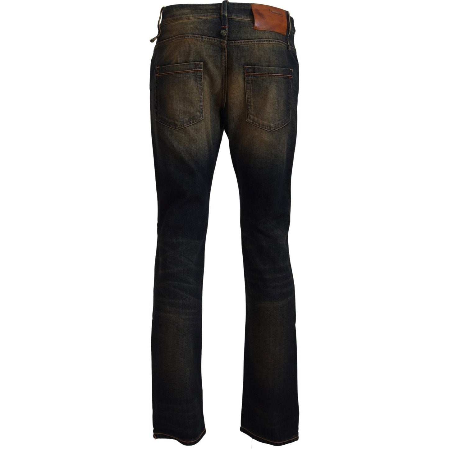 Acht Elegant Blue Washed Denim Pants - Authentic Craftsmanship Acht